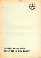 Tesla 1024a - Navod k udrzbe 